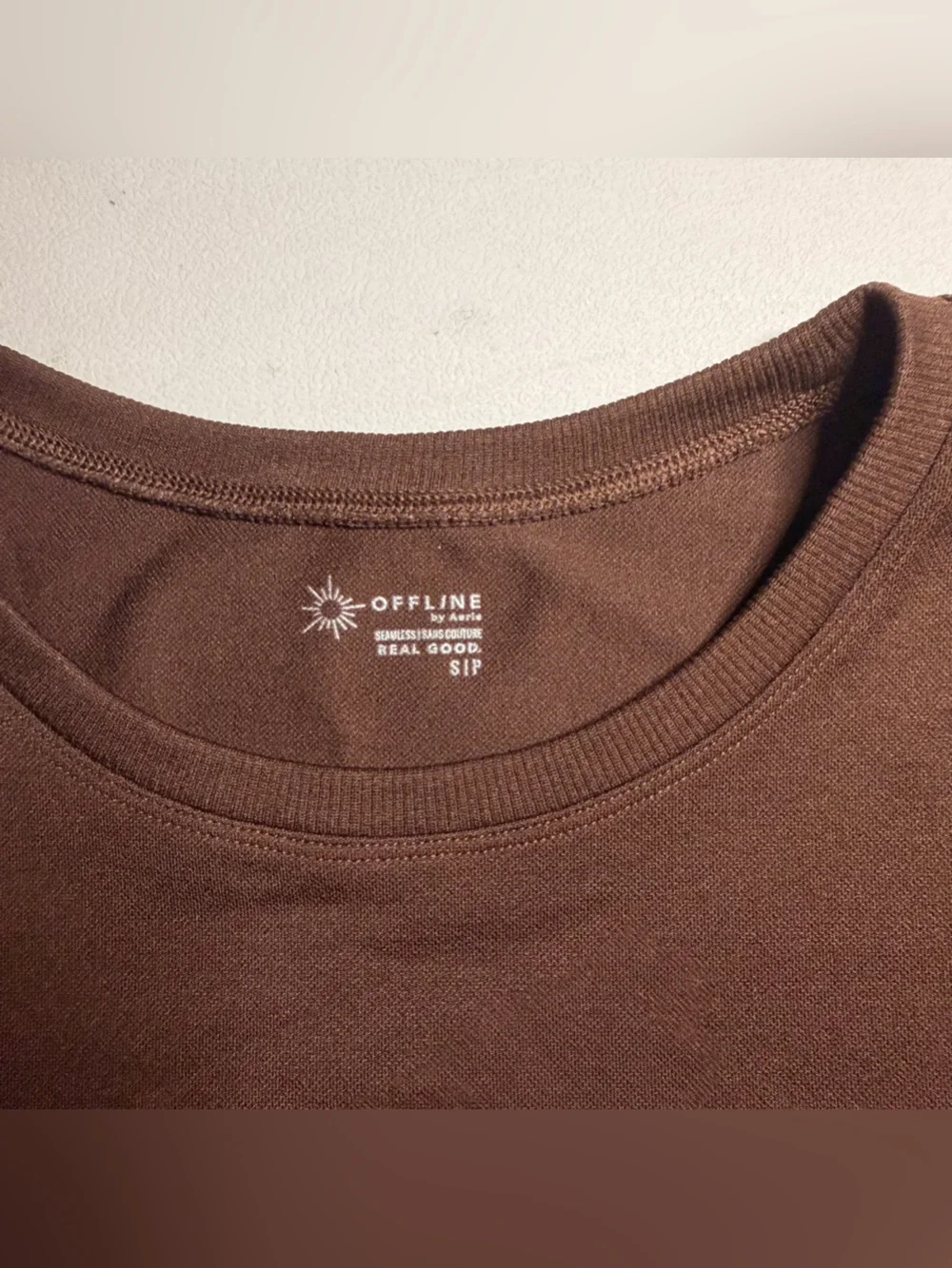 Seamless Brown Scoop Neck Women's Top
